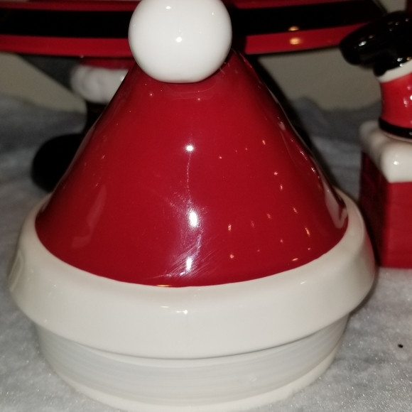 Red Rae Dunn SANTA Large canister with Hat topper - Picture 6 of 8